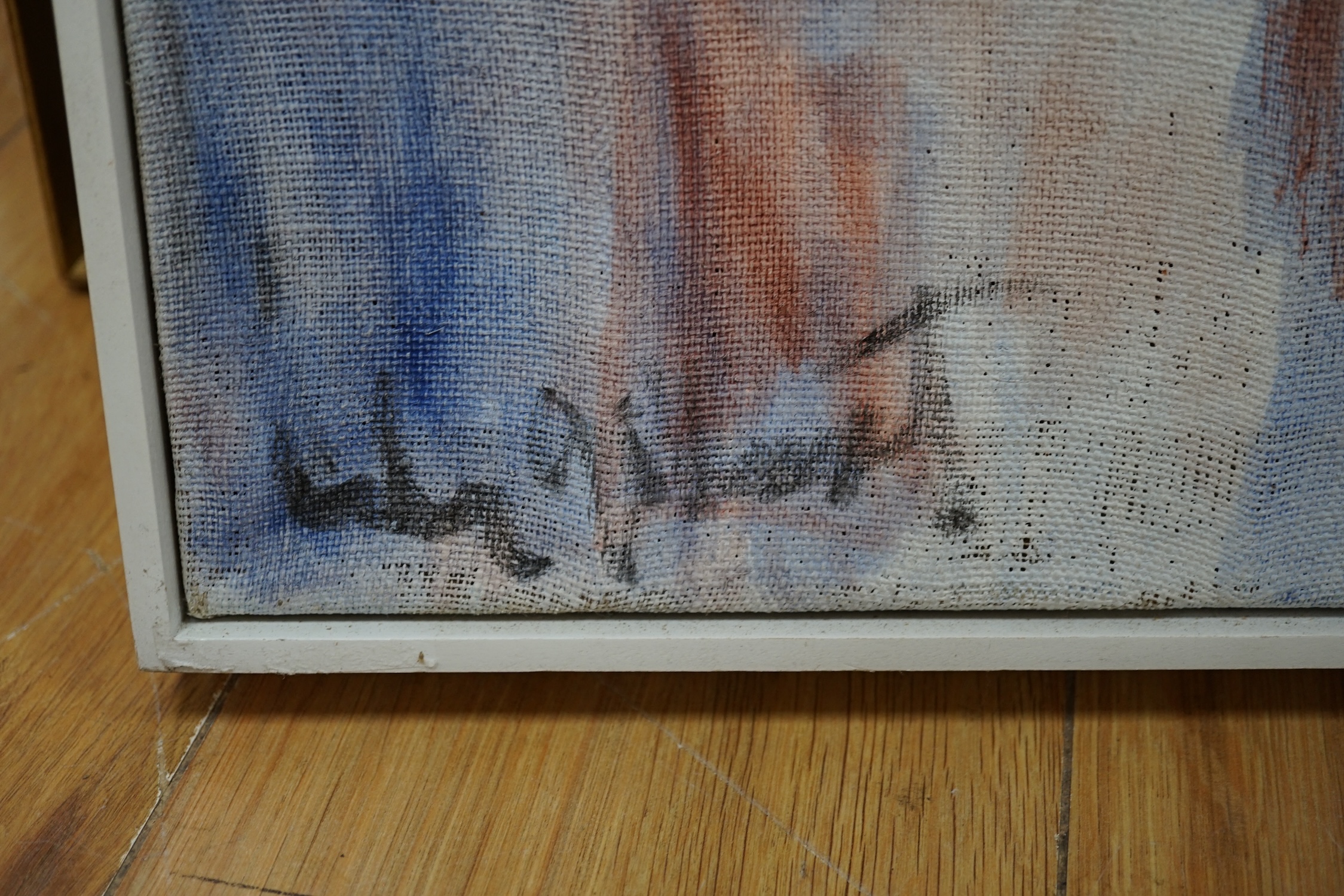 20th century School, oil on canvas, Head study, indistinctly signed, 52 x 41cm. Condition - good